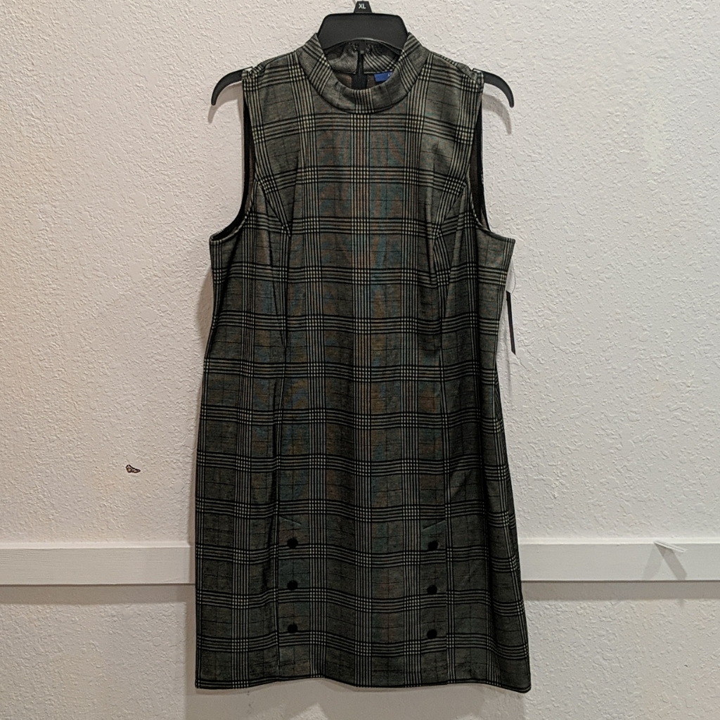 Nwt Plaid Sleeveless Dress Nwt